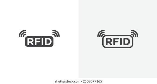 RFID-Symbol im durchgehenden und umrissenen Stil