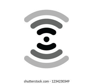 RFID icon vector in black and white