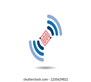 RFID icon vector in black and white