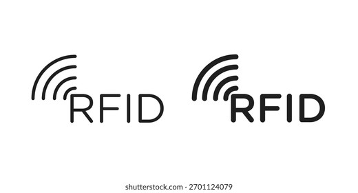 ícone RFID coleção de vetores. ilustrações de símbolos de material de vetor