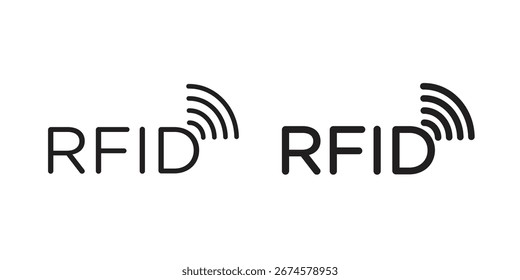 RFID icon vector, sign and symbol for design, website or apps elements.