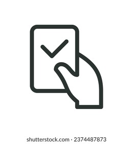 Icono aislado de tarjeta de identificación RFID, icono de vector de identificación de tarjeta inteligente con trazo editable