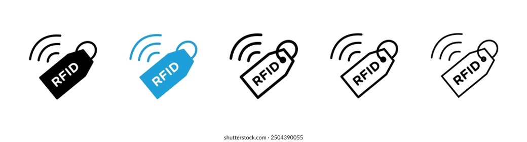 RFID-Schlüsselanhänger-Symbol in Schwarz und Blau