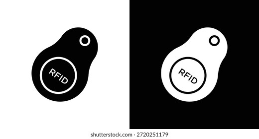 RFID-Schlüsselanhänger-Symbol, schwarzes flaches Piktogramm. Für Grafik- und Webdesign.