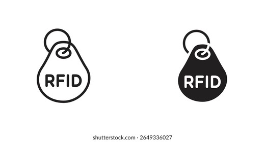 RFID-Schlüsselanhänger-Symbol - Entwurfsillustrationen. Bearbeitbare Websymbole