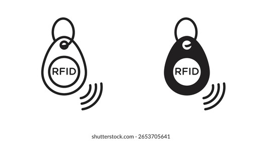 Design-Element für RFID-Schlüsselanhänger. Bearbeitbarer Strich. Vektorgrafik