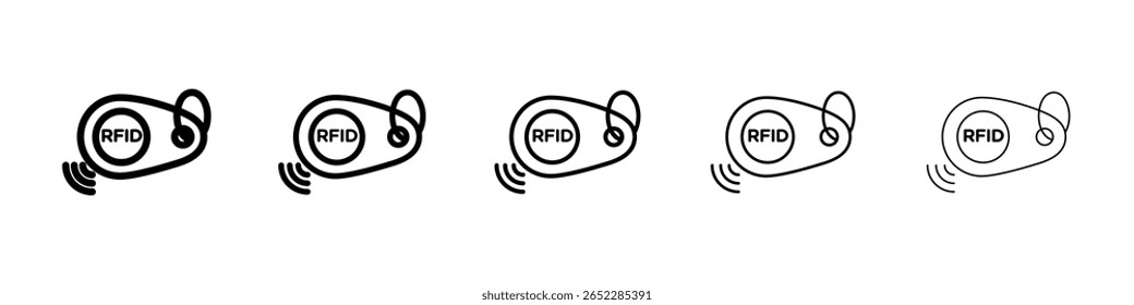 Ícone de etiqueta de chave RFID conceito de sinal plano preenchido para web design.