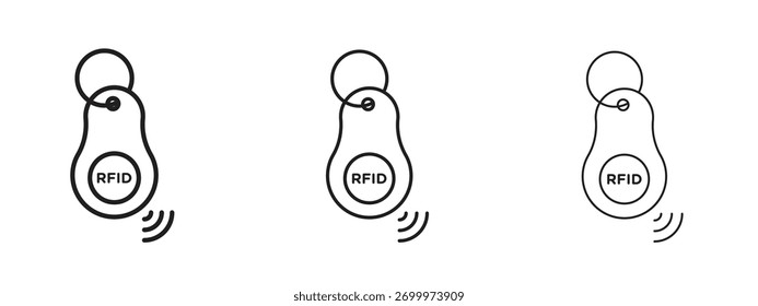 Icono de etiqueta de clave RFID signo de estilo lineal para el concepto móvil y el Diseño web.
