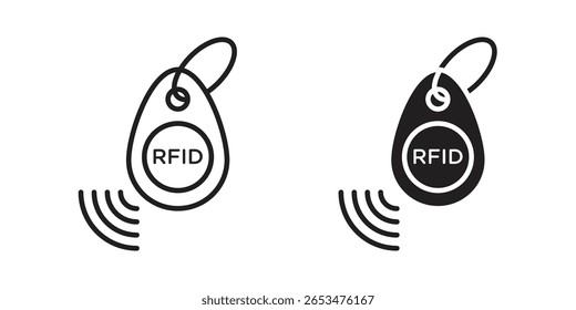 RFID key tag icon, outline vector sign, linear and solid style pictogram isolated on white.