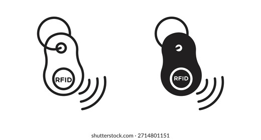 RFID-Schlüsselanhänger-Symbolpaket. Flaches Vektorsymbol-Designelement.