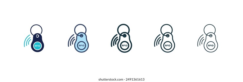 Icono de etiqueta de llave RFID sobre fondo blanco
