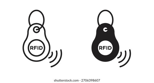 Ilustração do vetor do ícone da etiqueta da chave RFID. Design plano. Símbolos de vetor de design gráfico.