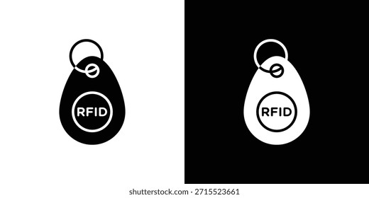 Vector del icono de la etiqueta dominante del RFID, ilustración sólida, sistema del pictograma.