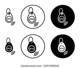 RFID-Schlüsselanhänger-Vektorgrafik-Symbolsatz