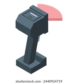 Rfid market scanner icon isometric vector. Chip security lock. Control system