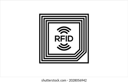 RFID Radio Frequency Identification Chip Technology concept. Digital technology. Vector stock illustration symbol