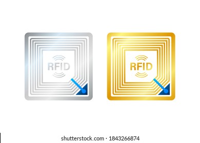 RFID Radio Frequency IDentification. Technology concept. Digital technology. Vector stock illustration.