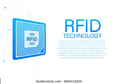 RFID Radio Frequency IDentification. Technology concept. Digital technology. Vector stock illustration.	