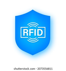 RFID Radio Frequency IDentification. Technology concept. Digital technology. Vector stock illustration
