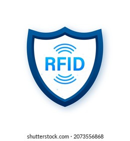 RFID Radio Frequency IDentification. Technology concept. Digital technology. Vector stock illustration