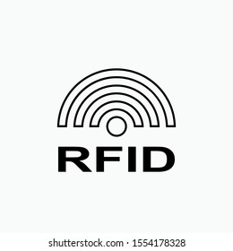 RFID or Radio Frequency Identification Vector Icon for Apps and Websites.