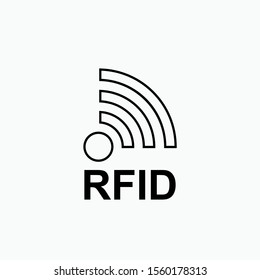 RFID or Radio Frequency Identification Vector Icon for Apps and Websites.