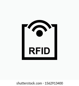 RFID or Radio Frequency Identification Vector Icon for Apps and Websites.
