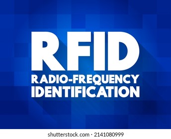 RFID Radio-Frequency Identification - electromagnetic fields to automatically identify and track tags attached to objects, text concept background