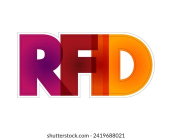 RFID Radio-Frequency Identification - electromagnetic fields to automatically identify and track tags attached to objects, colorful text concept background