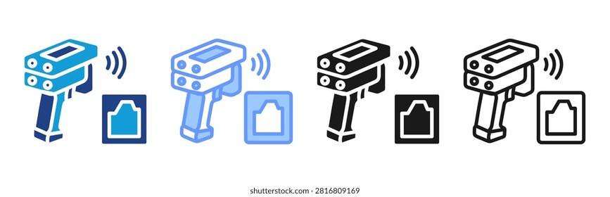 Rfid Reader icon set multiple style collection