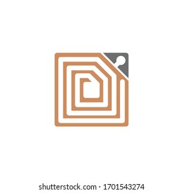 RFID related icon on background for graphic and web design. Creative illustration concept symbol for web or mobile app.