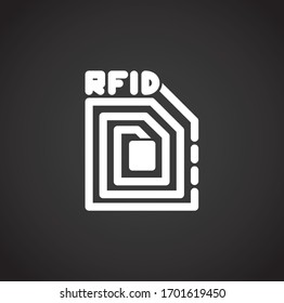 RFID-verwandtes Symbol auf dem Hintergrund für Grafik und Web-Design. Symbol für kreatives Illustrationskonzept für Web- oder mobile App.