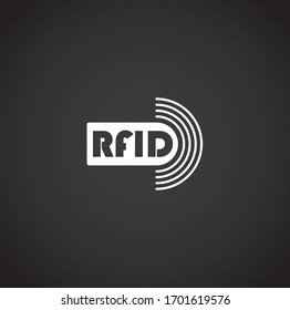 RFID-verwandtes Symbol auf dem Hintergrund für Grafik und Web-Design. Symbol für kreatives Illustrationskonzept für Web- oder mobile App.