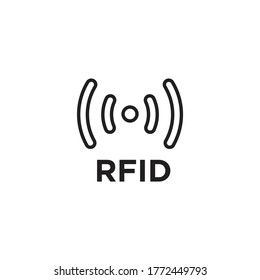 Rfid Signal Icon Design Isolated On Stock Vector (Royalty Free ...