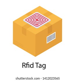 
Rfid Tag Box In Isometric Design 
