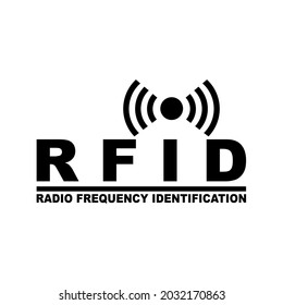 RFID Tag Icon. Radio Frequency Identification Symbol. Isolated On A Blank, Editable And Changeable Background.