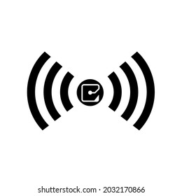 RFID Tag Icon. Radio Frequency Identification Symbol. Isolated On A Blank, Editable And Changeable Background.