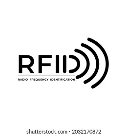 RFID Tag Icon. Radio Frequency Identification Symbol. Isolated On A Blank, Editable And Changeable Background.