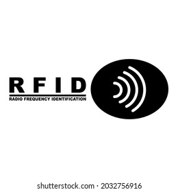 RFID Tag Icon. Radio Frequency Identification Symbol. Isolated On A Blank, Editable And Changeable Background.