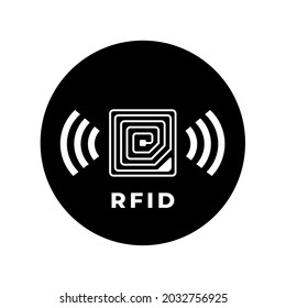 RFID Tag Icon. Radio Frequency Identification Symbol. Isolated On A Blank, Editable And Changeable Background.