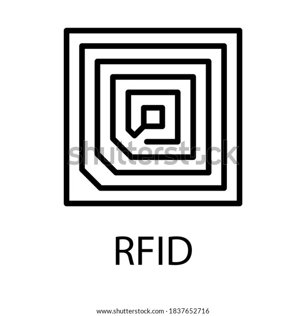 「RFIDタグのベクター画像アイコン。 RFIDシンボル。」のベクター画像素材（ロイヤリティフリー） 1837652716 ...
