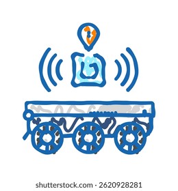 rfid tracking autonomous delivery doodle icon sketch vector. rfid tracking autonomous delivery sign. isolated symbol illustration