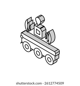rfid tracking autonomous delivery isometric icon vector. rfid tracking autonomous delivery sign. isolated symbol illustration