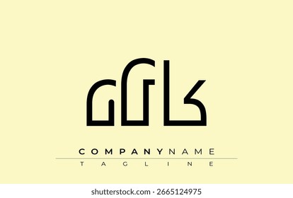 RFK abstract letter design. Modern Business Logo Design With Abstract Typography and Contemporary Style