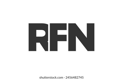 RFN logo design template with strong and modern bold text. Initial based vector logotype featuring simple and minimal typography. Trendy company identity ideal for businesses brand presence.
