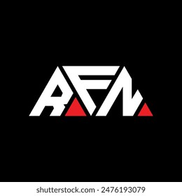 Diseño de logotipo de letra triangular RFN con forma triangular. Monograma de diseño de logotipo de triángulo RFN. Plantilla con logotipo de Vector triangular RFN con color rojo. RFN logo triangular Diseño simple, elegante y lujoso.