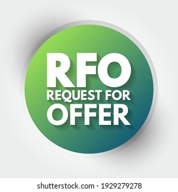 RFO - acrónimo de solicitud de oferta, fondo de concepto de negocio