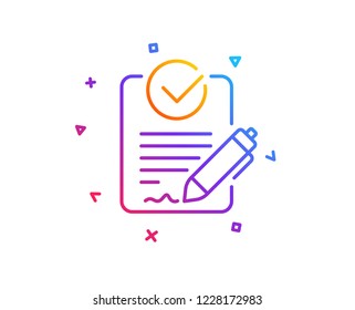 Rfp line icon. Request for proposal sign. Report document symbol. Gradient line button. Rfp icon design. Colorful geometric shapes. Vector