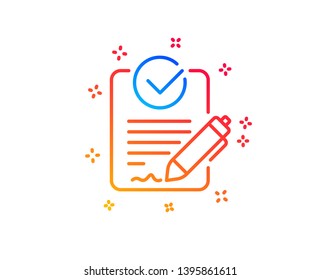 Rfp line icon. Request for proposal sign. Report document symbol. Gradient design elements. Linear rfp icon. Random shapes. Vector