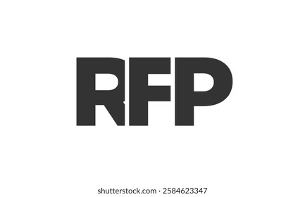 RFP logo design template with strong and modern bold text. Initial based vector logotype featuring simple and minimal typography. Trendy company identity ideal for businesses brand presence.